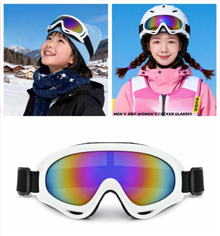 Ochelari de ski și ochelari de soare pentru zăpadă, rezistenți la vânt și călduroși pentru activități în aer liber, pentru adulți și copii
