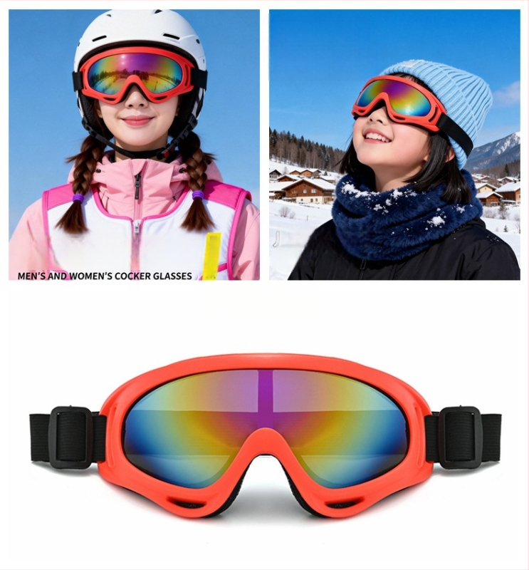 Ochelari de ski și ochelari de soare pentru zăpadă, rezistenți la vânt și călduroși pentru activități în aer liber, pentru adulți și copii