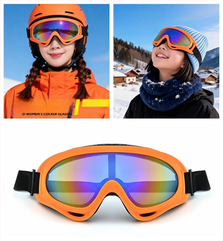 Ochelari de ski și ochelari de soare pentru zăpadă, rezistenți la vânt și călduroși pentru activități în aer liber, pentru adulți și copii