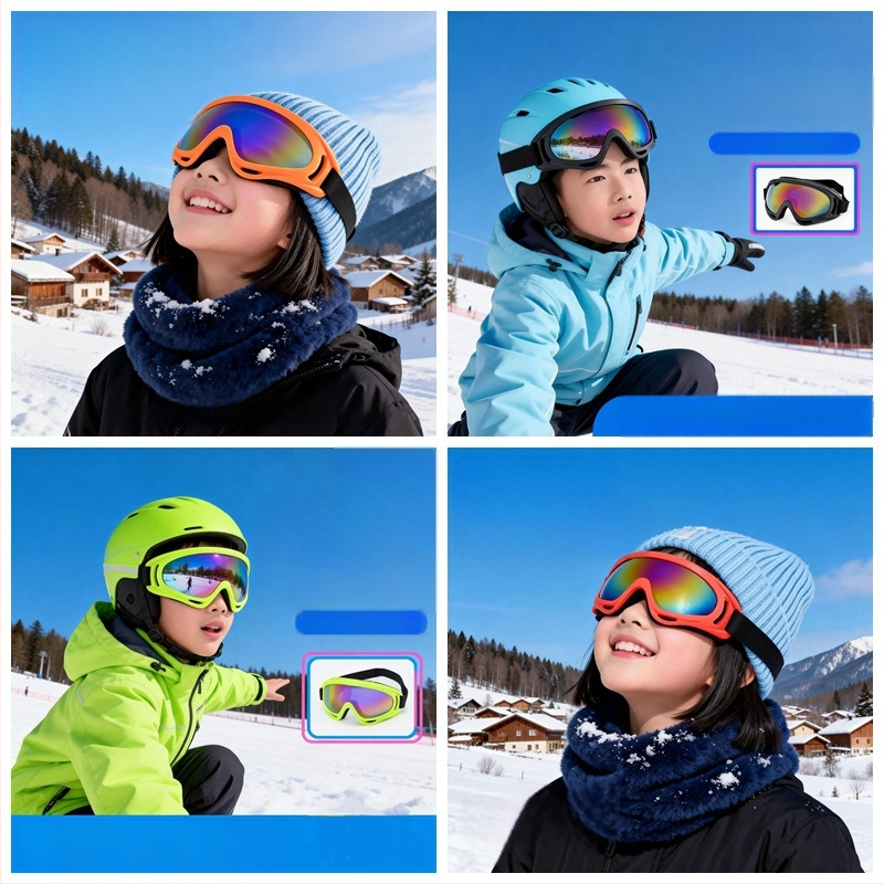 Ochelari de ski și ochelari de soare pentru zăpadă, rezistenți la vânt și călduroși pentru activități în aer liber, pentru adulți și copii