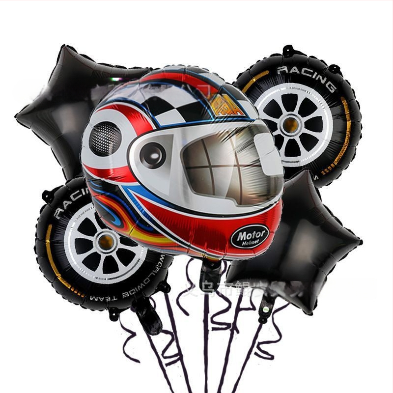 Set baloane din folie de aluminiu cu temă de curse, 18 inch, decor pentru petrecere de zi de naștere