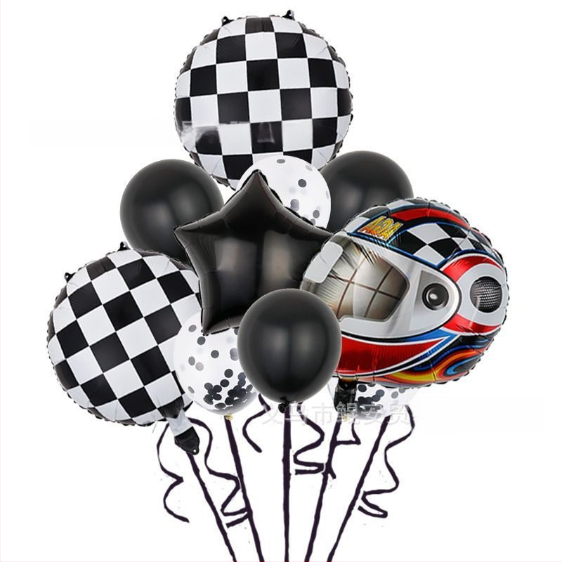 Set baloane din folie de aluminiu cu temă de curse, 18 inch, decor pentru petrecere de zi de naștere