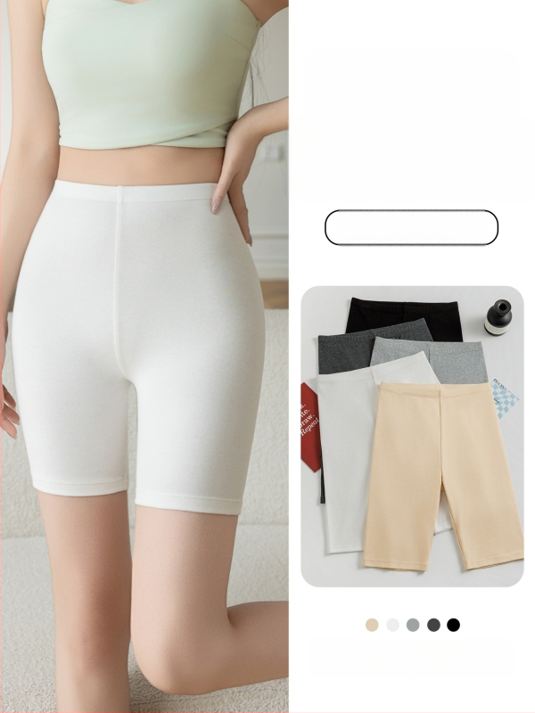Shorturi Capri din bumbac pieptănat pentru femei, design anti-expunere, croială slim, model 3D, mărime plus, primăvară 2026