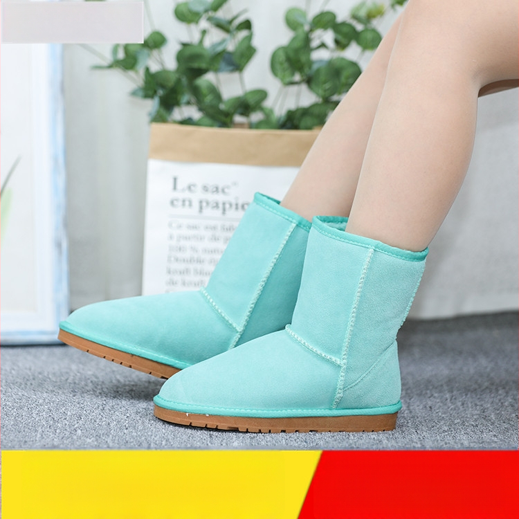 Cizme de zăpadă bej, înălțime medie - ghete de iarnă unisex, modelul 5825