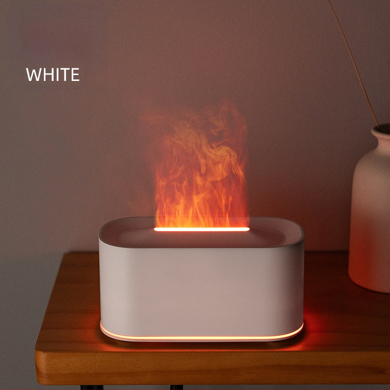Umidificator inspirat de flacără, mic difuzor de aromă pentru birou cu flacără simulată de cărbune, iluminare ambientală colorată, difuzor de aromă inteligent