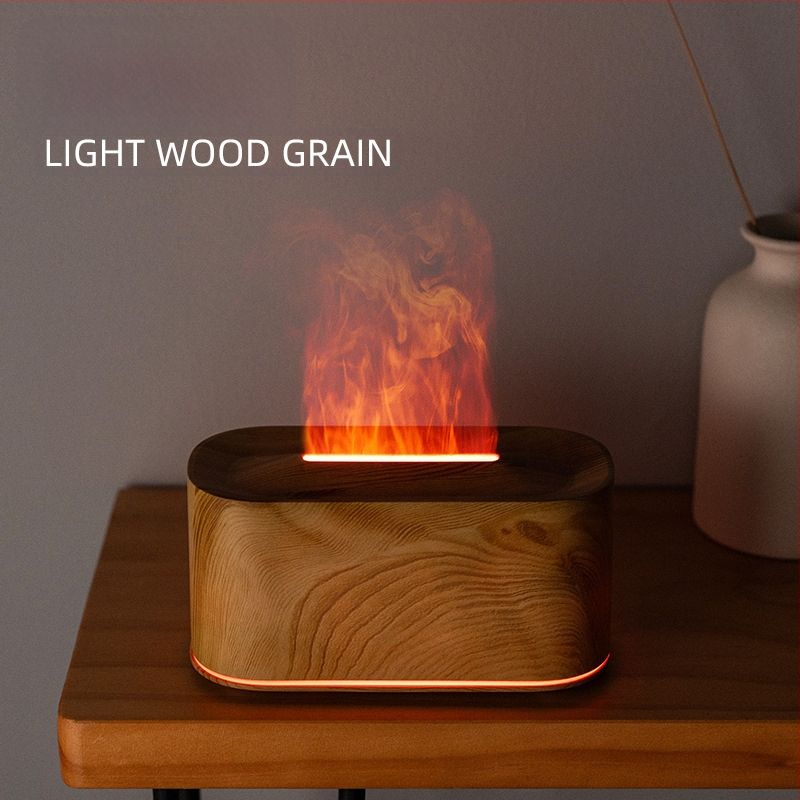 Umidificator inspirat de flacără, mic difuzor de aromă pentru birou cu flacără simulată de cărbune, iluminare ambientală colorată, difuzor de aromă inteligent