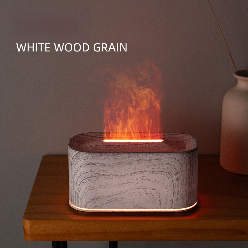 Umidificator inspirat de flacără, mic difuzor de aromă pentru birou cu flacără simulată de cărbune, iluminare ambientală colorată, difuzor de aromă inteligent