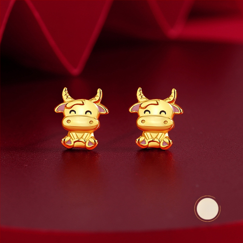TiChia – Cercei originali cu zodiacul celor doisprezece pentru femei, argint 925, stil chinezesc, semnul calului