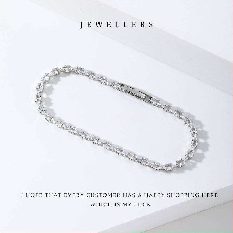 Brățară zirconiu unisex, zirconiu micro pavé, lux ușor, închidere minimalistă