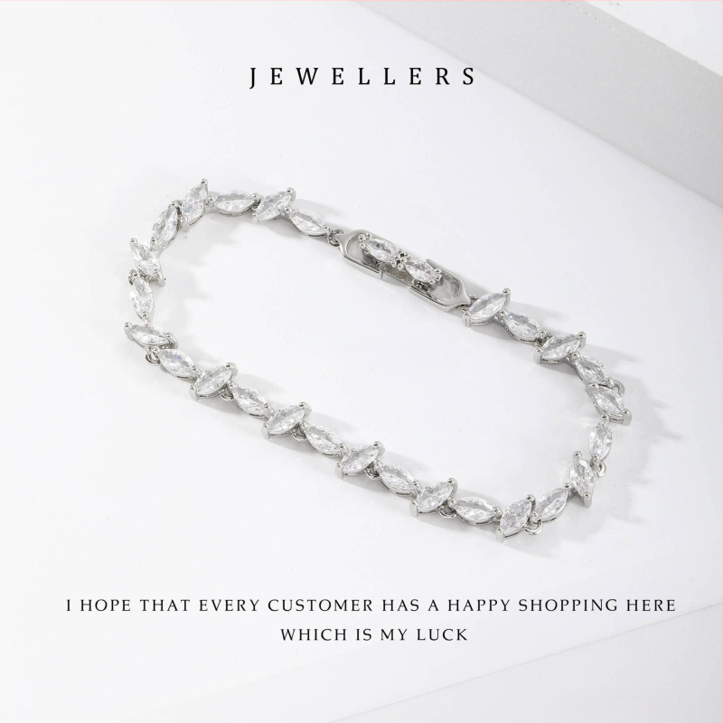 Brățară zirconiu unisex, zirconiu micro pavé, lux ușor, închidere minimalistă