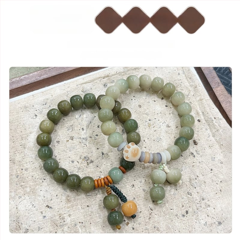 Βραχιόλι Bodhi από κόκκους Bodhi, γαλακτώδες πράσινο και ναυτικό μπλε, νέο κινεζικό στυλ, χειροποίητο, unisex