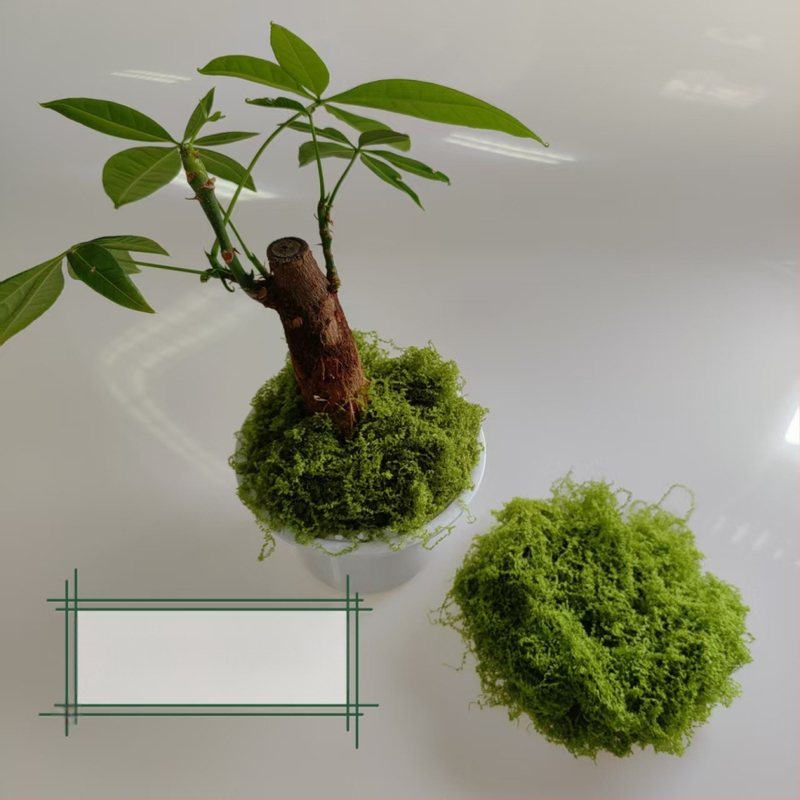 Poliészterből készült mesterséges moha mini tájakhoz és bonsai cserépben