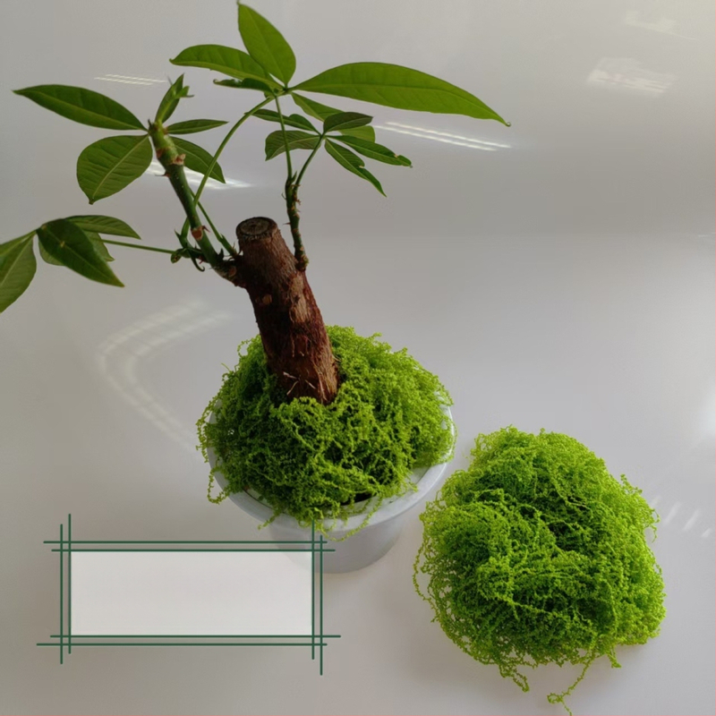 Poliészterből készült mesterséges moha mini tájakhoz és bonsai cserépben