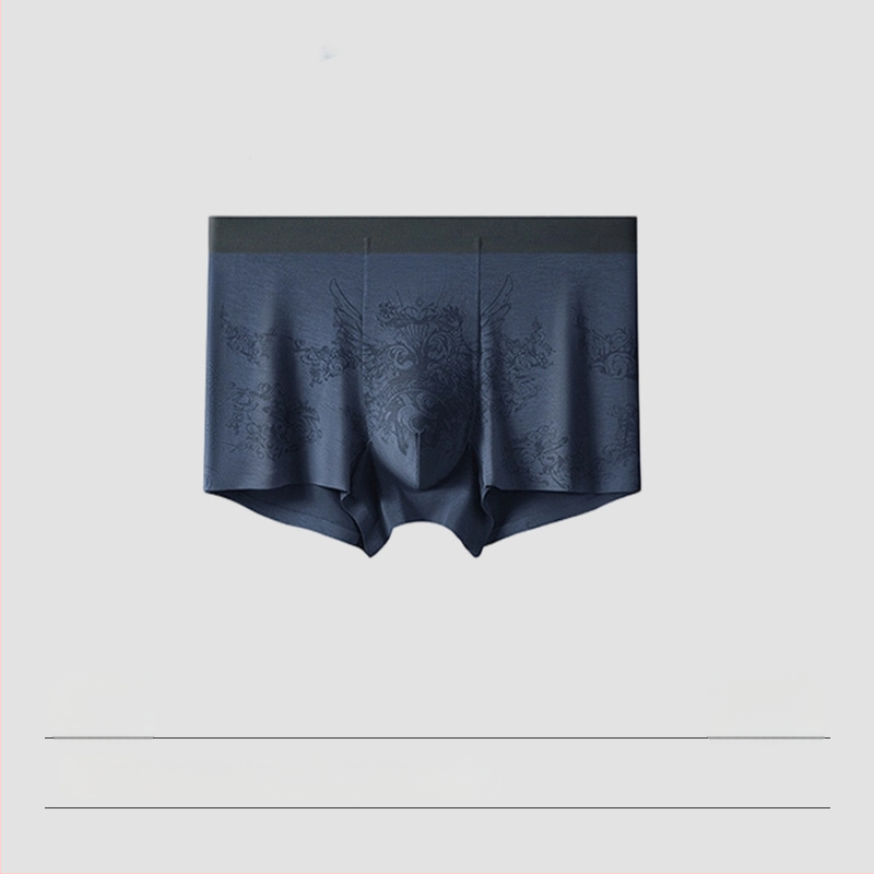 Модал мъжки боксерки, антибактериална вложка в Mulberry Silk, безшевен принт, дишащи и комфортни, голям размер