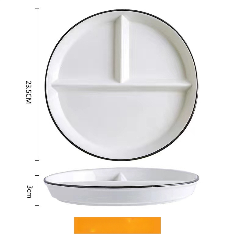 Porcelánból készült osztott tál több rekesszel, elérhető két- és háromrekeszes kialakításban; gyümölcstál és gyermekeknek való reggelizőtál.