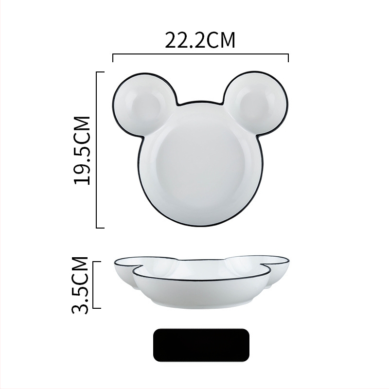 Porcelánból készült osztott tál több rekesszel, elérhető két- és háromrekeszes kialakításban; gyümölcstál és gyermekeknek való reggelizőtál.