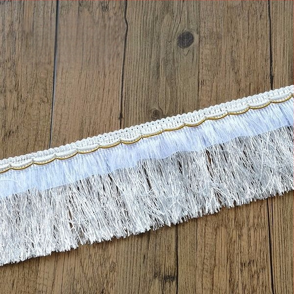 Dantelă pentru perdele, decor de nuntă, ciucuri pe bandă de 10 cm, stil mustață de dragon