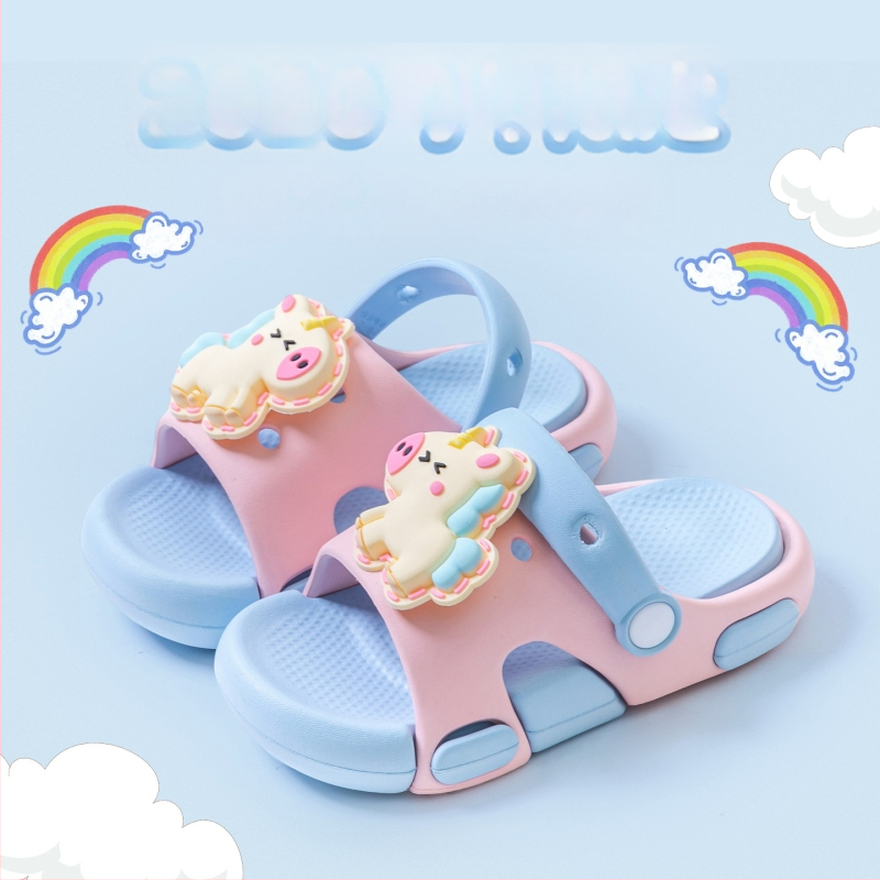Slapi de vară pentru copii, antiderapante, unisex, design iepuraș, două culori