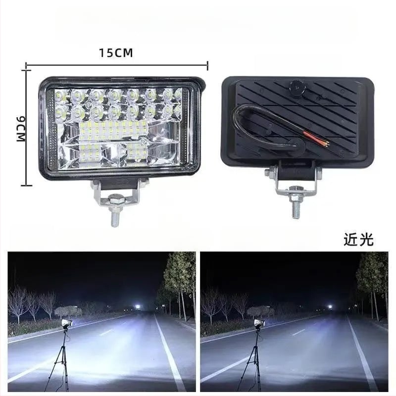 Alumínium házú LED-reflektor járművekhez – univerzális 12-80V, autókra, teherautókra, ásógépekre, mezőgazdasági járművekre és targoncákra