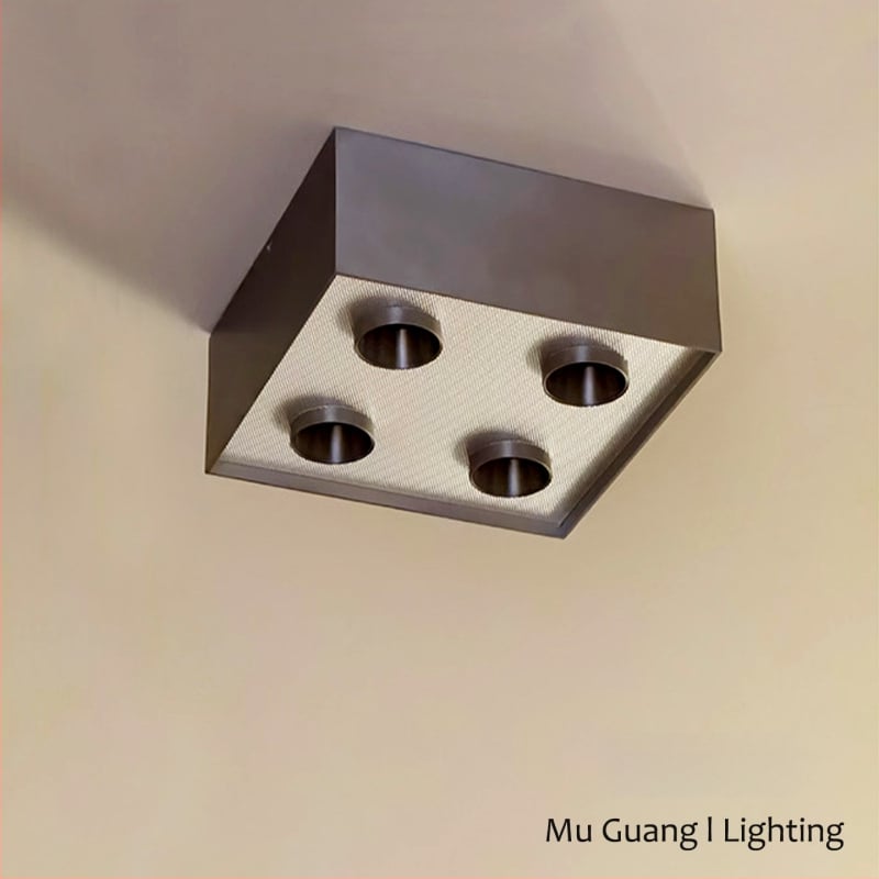 Баухаус вдъхновена ретро LED повърхностно монтирана downlight, квадратна таванна лампа за хол и спалня, алуминиево тяло, акрилен дифузьор, 220V, CRI≥95
