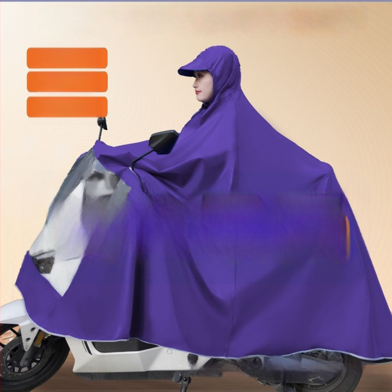 Esőköpeny elektromos biciklikhez és motorkerékpárokhoz, esőponcho, viharálló, megnagyobbított és megerősített, egy vagy két utas számára, puha anyag.