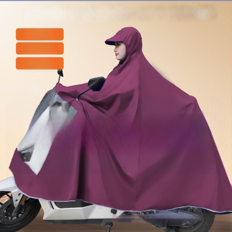 Esőköpeny elektromos biciklikhez és motorkerékpárokhoz, esőponcho, viharálló, megnagyobbított és megerősített, egy vagy két utas számára, puha anyag.