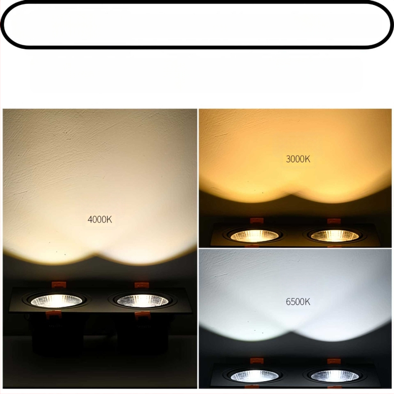 Διπλού κεφαλιού COB LED downlight με αντιθαμβωτικό φωτισμό, εντοιχισμένο, κατάλληλο για καταστήματα ενδυμάτων, σαλόνια, υπνοδωμάτια, διαδρόμους και αίθουσες μελέτης