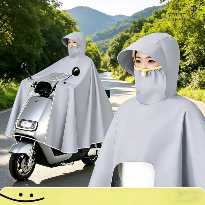 Elektronikus robogó/motor esőkabát, teljes testet takaró poncsó, extra nagy, vízálló Oxford anyag