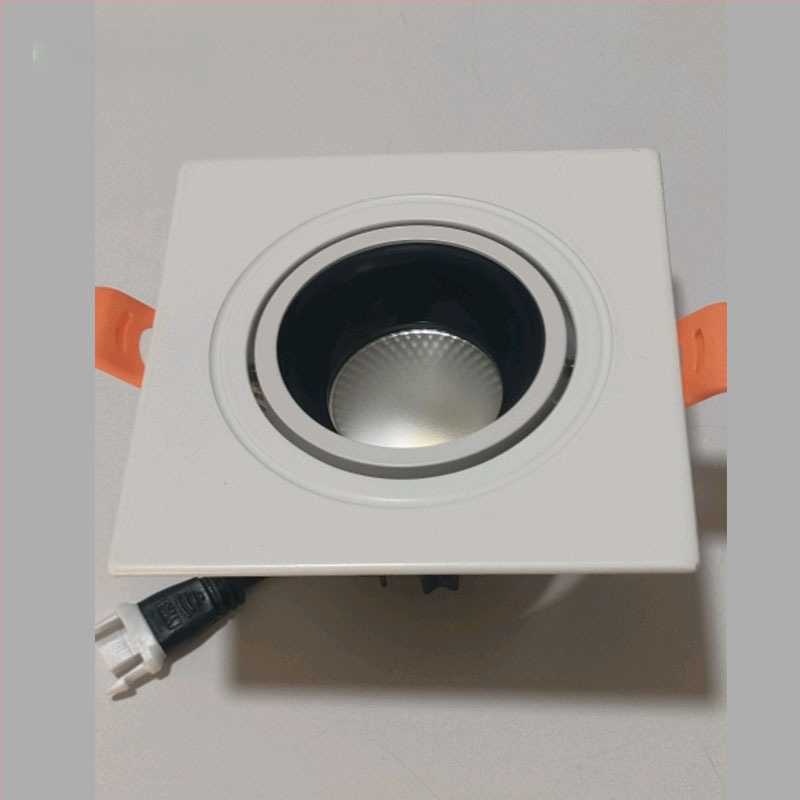 COB τετράγωνο φωτιστικό προβολέα με σχάρα, LED downlight οροφής με μία, δύο ή τρεις κεφαλές για εμπορικά κέντρα, αίθουσες έκθεσης και σαλόνια
