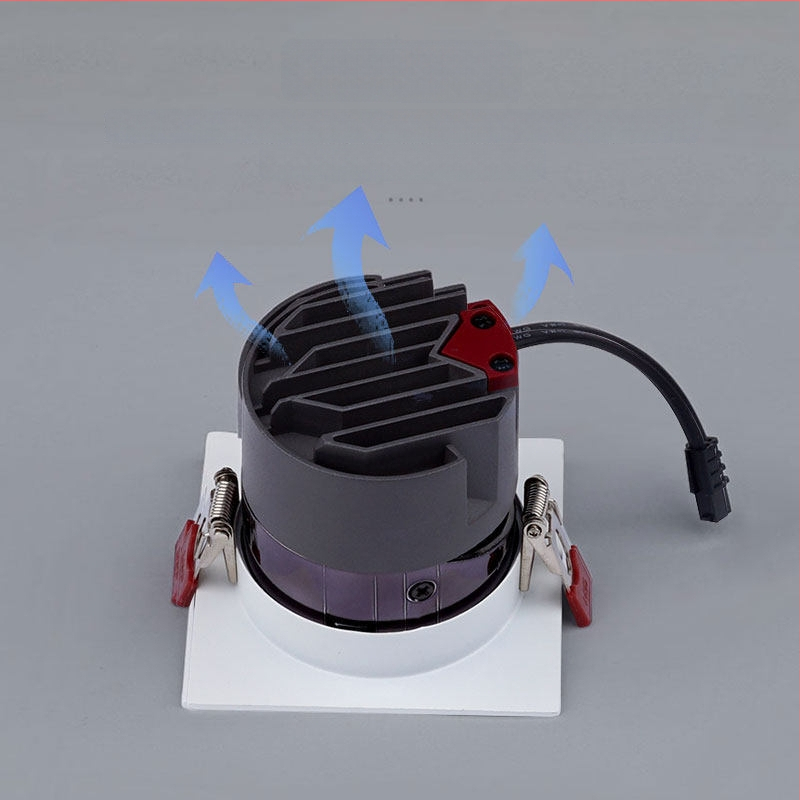 DALI Πρωτόκολλο, εντοιχιζόμενο LED downlight με μια κεφαλή, αντιθαμβωτικό, 7W–12W, οπή 75 mm, σχάρα 75 mm