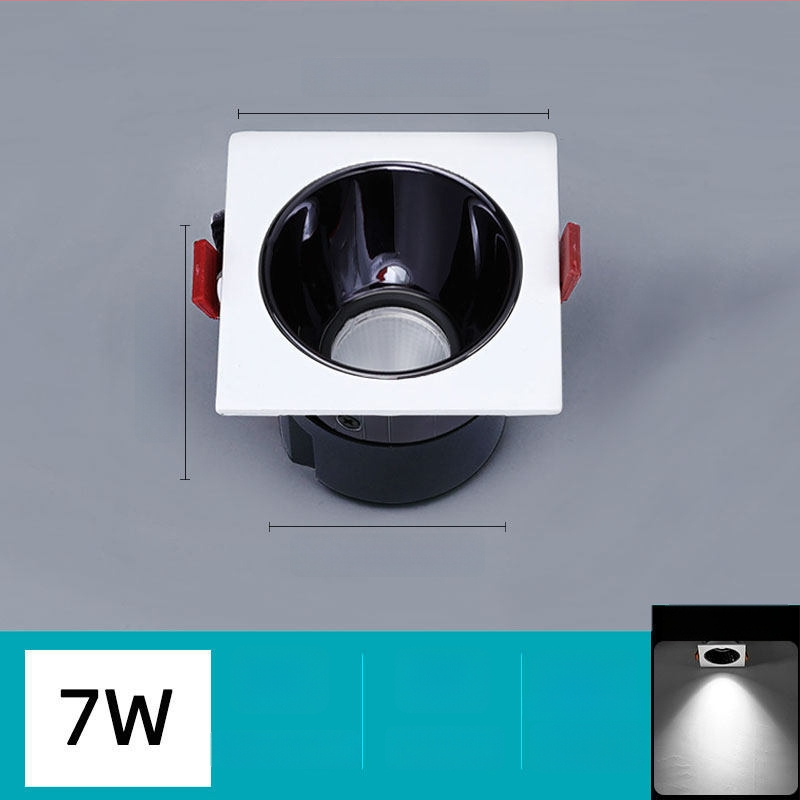 DALI Πρωτόκολλο, εντοιχιζόμενο LED downlight με μια κεφαλή, αντιθαμβωτικό, 7W–12W, οπή 75 mm, σχάρα 75 mm