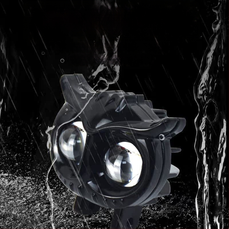 Ultra‑fényes LED reflektor motorkerékpárhoz és elektromos járműhöz, sárga/fehér váltó fény, magas és alacsony fény, univerzális 12-85V