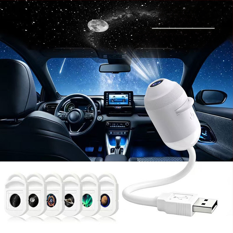 USB projektor zvjezdano nebo za unutarnji prostor automobila i spavaću sobu – galaktičko ambijentalno osvjetljenje