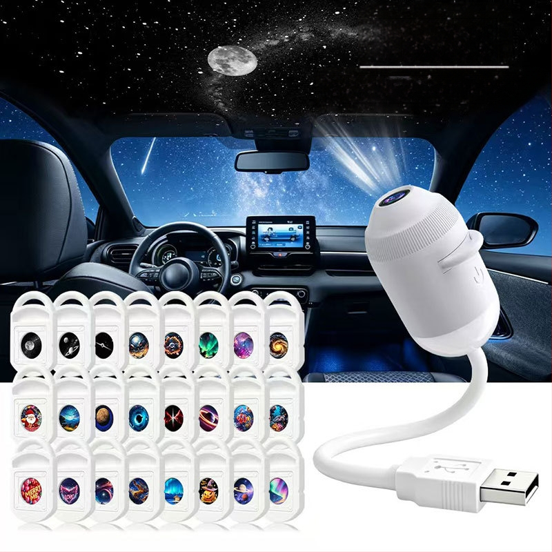 USB projektor zvjezdano nebo za unutarnji prostor automobila i spavaću sobu – galaktičko ambijentalno osvjetljenje
