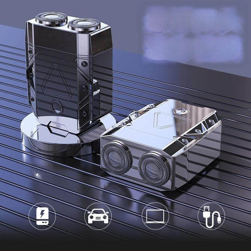 Mecha-stílusú férfi elektromos utazó mini, újratölthető és mosható borotva DS07