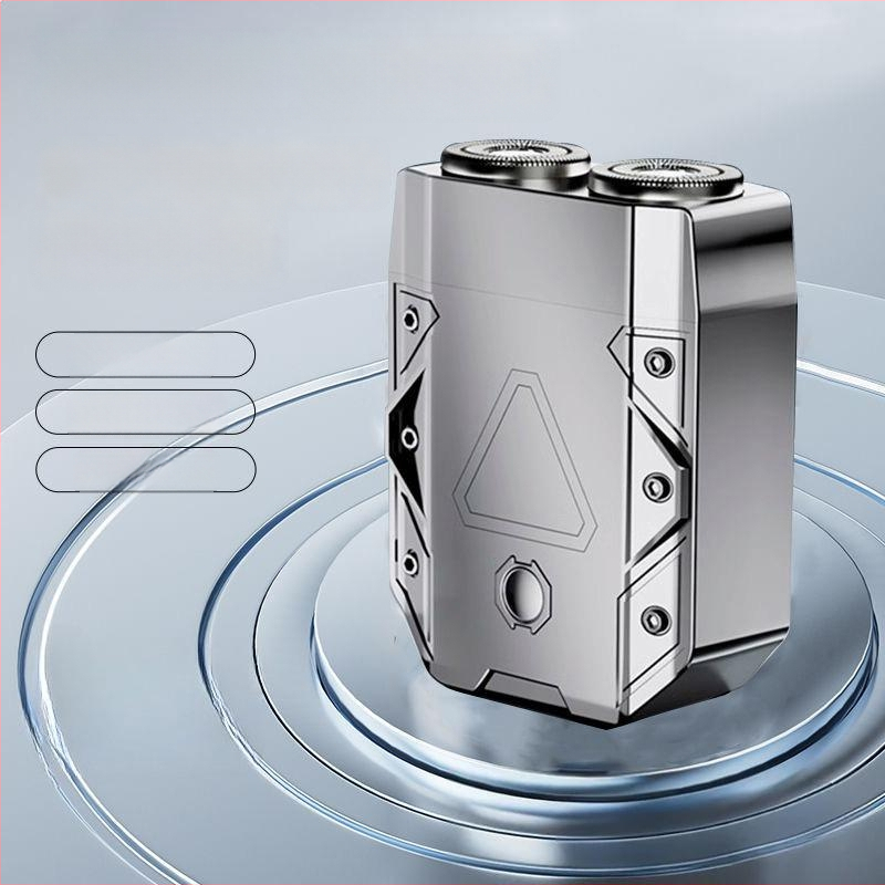 Mecha-stílusú férfi elektromos utazó mini, újratölthető és mosható borotva DS07