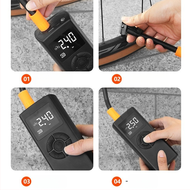 Chongqishi hordozható autógumi pumpa digitális kijelzővel, vezeték nélküli, újratölthető, 12V magasnyomású elektromos pumpa