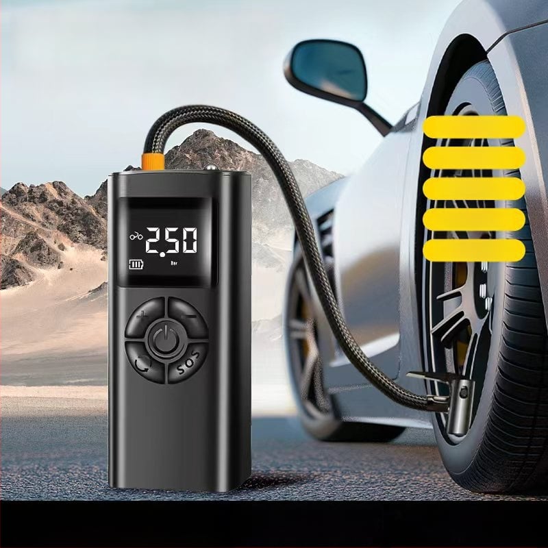 Chongqishi hordozható autógumi pumpa digitális kijelzővel, vezeték nélküli, újratölthető, 12V magasnyomású elektromos pumpa
