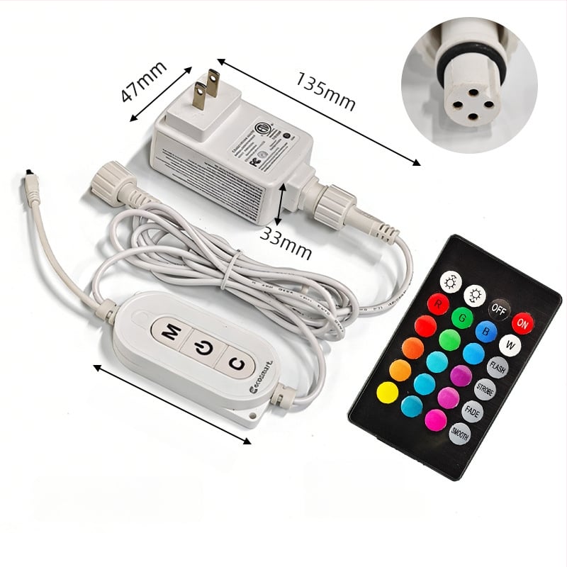 RGB LED кръгла водопроводна тръба осветителна лента с RGB контролер и инфрачервено дистанционно управление