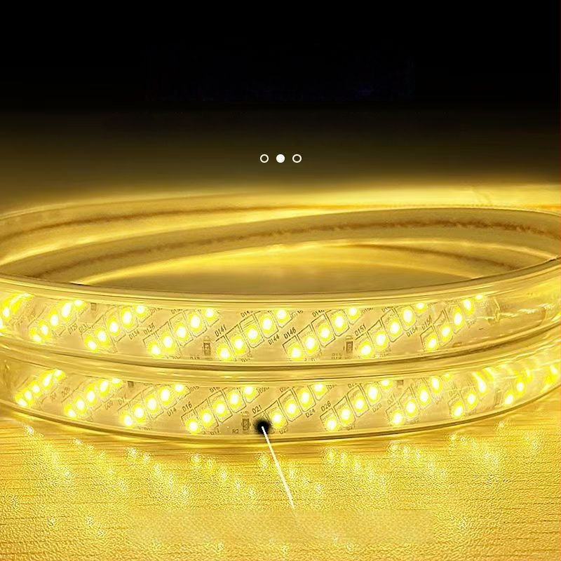 220V vízálló LED-szalag, 320 LED-del, nagy fényerő, öt sornyi diagonális elrendezés, beltéri világítás
