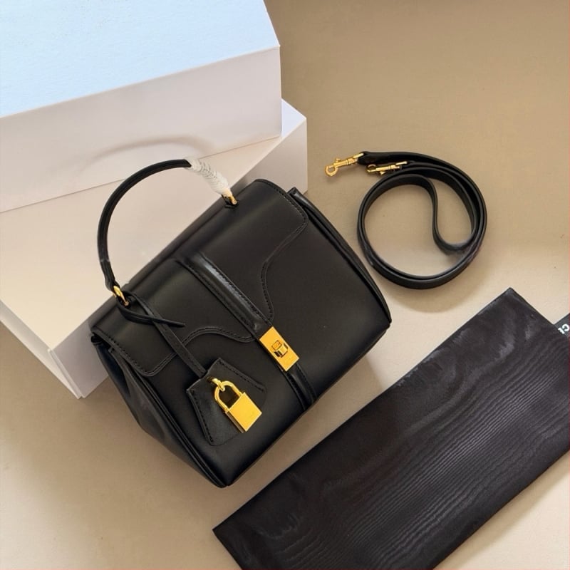 Geantă din piele naturală Arc de Triomphe Mini – geantă mică pentru umăr și crossbody, finisaj satin