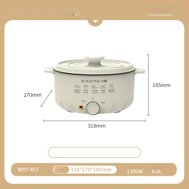 Wok electric antiaderent și oală electrică, toate într-unul, capacitate mare 4–5 L pentru abur, fierbere și prăjire