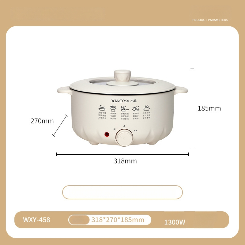 Wok electric antiaderent și oală electrică, toate într-unul, capacitate mare 4–5 L pentru abur, fierbere și prăjire