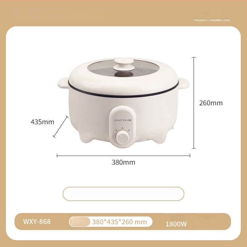 Wok electric antiaderent și oală electrică, toate într-unul, capacitate mare 4–5 L pentru abur, fierbere și prăjire