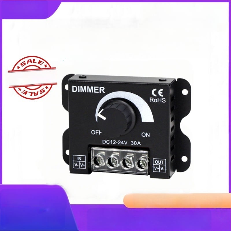 Dimmer LED για χαμηλή τάση 5V/12V/24V, για φωτιστικά κουτιά και γράμματα, αδιάκοπη ρύθμιση φωτεινότητας, ελεγκτής με διακόπτη