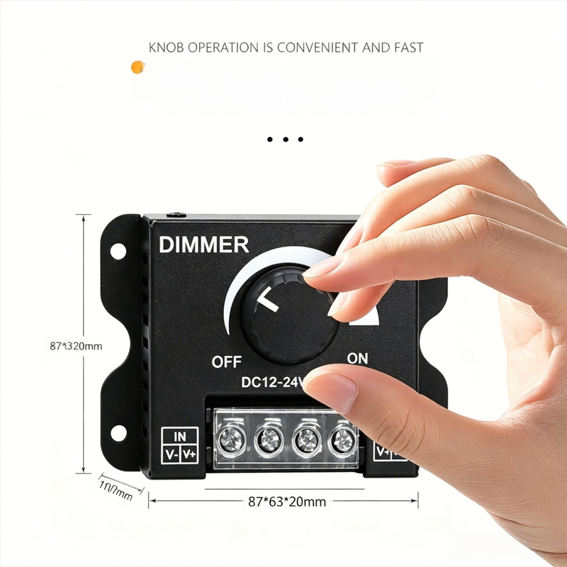 Dimmer LED για χαμηλή τάση 5V/12V/24V, για φωτιστικά κουτιά και γράμματα, αδιάκοπη ρύθμιση φωτεινότητας, ελεγκτής με διακόπτη