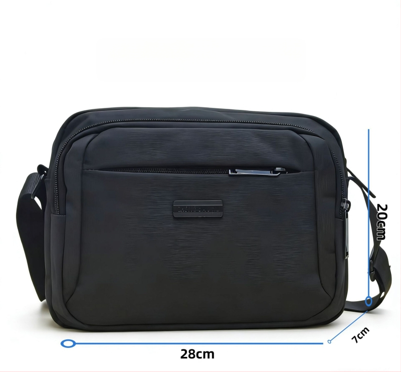Geantă crossbody pentru bărbați, stil casual-business, din nailon impermeabil, buzunar pentru telefon, compatibilă cu tabletă de 8 inci