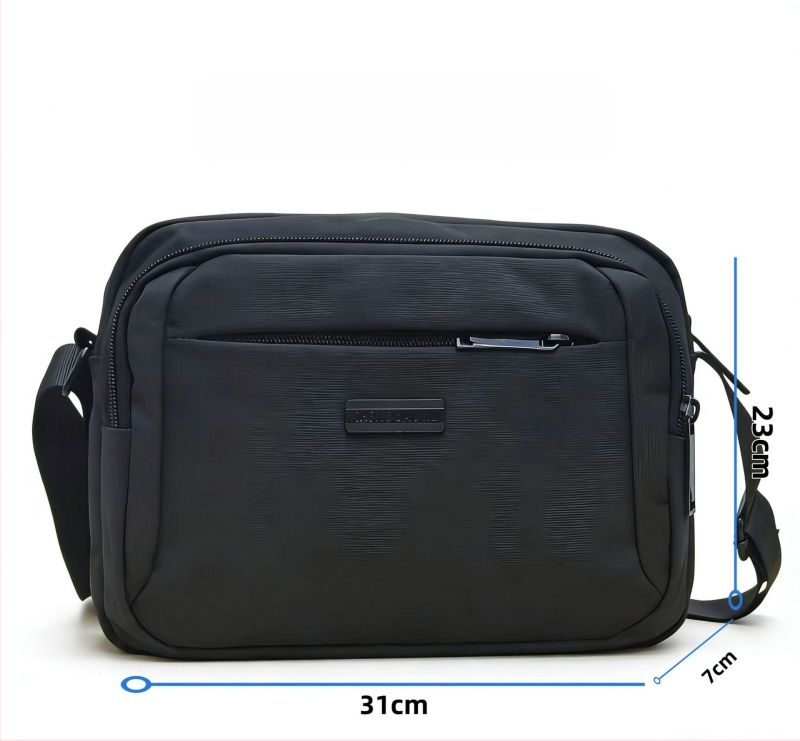 Geantă crossbody pentru bărbați, stil casual-business, din nailon impermeabil, buzunar pentru telefon, compatibilă cu tabletă de 8 inci