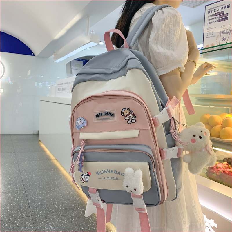 Rucsac din nailon pentru femei, stil ins și inspirație coreeană, geantă minimalistă pentru laptop, 20–35L, modă stradală