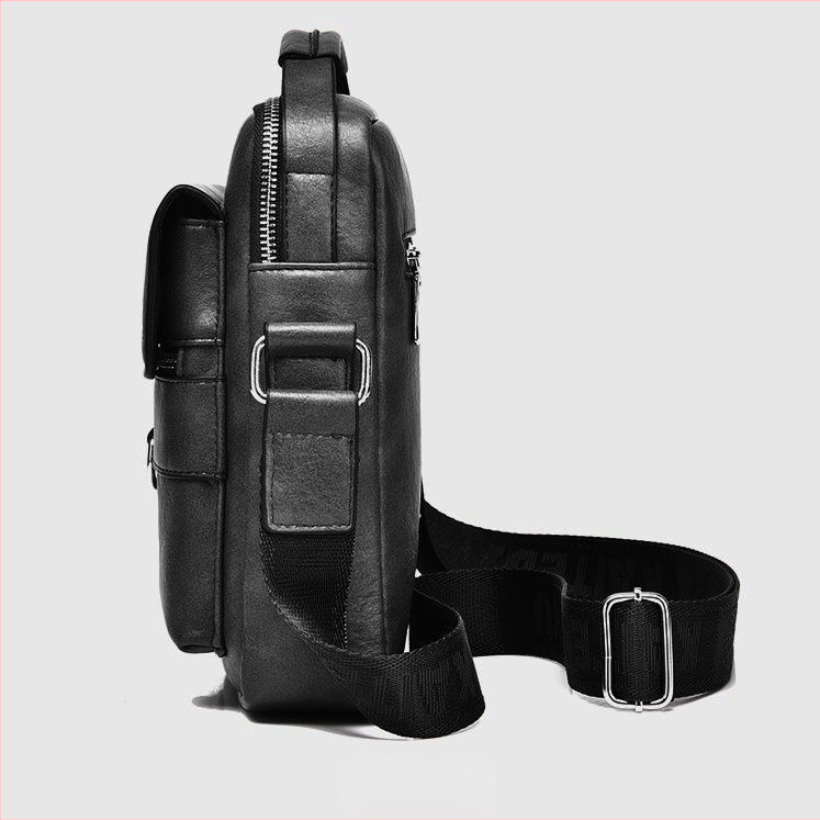 Geantă de umăr pentru bărbați din PU, poșetă crossbody, stil business casual, vertical